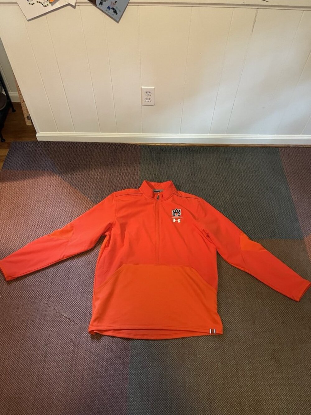 Under Armour Auburn University Orange Half Zip Sweater Fleece Men XL - Loose Fit
